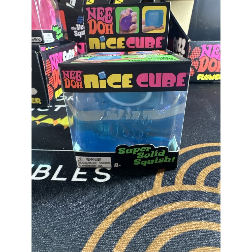 NeeDoh Nice Cube – Squish Toy Blue Schylling NEW